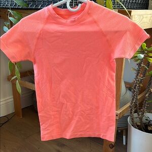 Vibrant Coral Short Sleeve Athletic Top